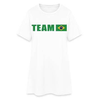Support-Team Brasilien - Frauen T-Shirt-Kleid - Weiß - Vorne