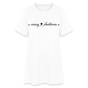 Merry Christmas - Frauen T-Shirt-Kleid - Weiß - Vorne