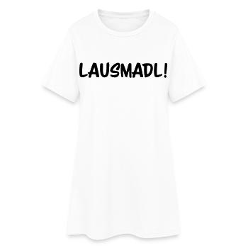 Lausmadl - Frauen T-Shirt-Kleid - Weiß - Vorne