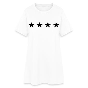 4 sterne - Frauen T-Shirt-Kleid - Weiß - Vorne