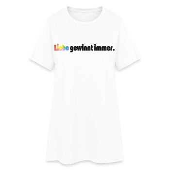 Liebe gewinnt immer Frieden Statement Vielfalt - Frauen T-Shirt-Kleid - Weiß - Vorne