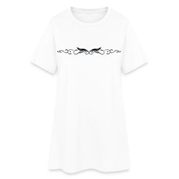 Ornement avec deux plumes, natifs américains. - Robe T-shirt Femme - blanc - Devant