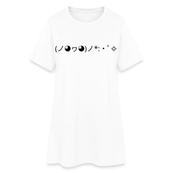 Joie Émoticon (ノ◕ヮ◕)ノ*:・゚✧ Confettis - Robe T-shirt Femme - blanc - Devant