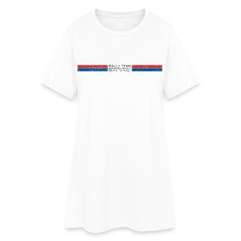 Rally Team Red and Blue Classic Stripes Design - Frauen T-Shirt-Kleid - Weiß - Vorne