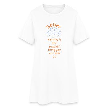 Lotus de guérison courageuse sobriété - Robe T-shirt Femme - blanc - Devant