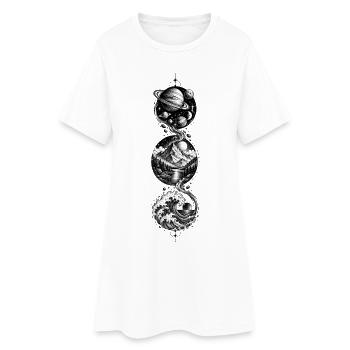 Kosmische Landschaft - Frauen T-Shirt-Kleid - Weiß - Vorne