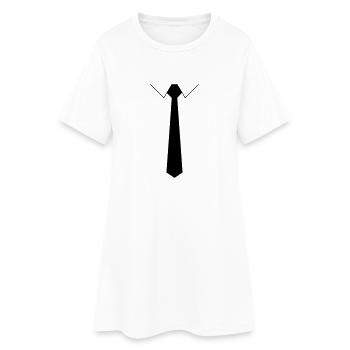 T-Shirt Krawatte - Frauen T-Shirt-Kleid - Weiß - Vorne