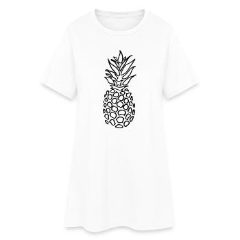Ananas - Frauen T-Shirt-Kleid - Weiß - Vorne