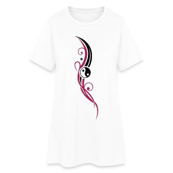 Yin & Yang Symbol mit Tribal - Robe T-shirt Femme - blanc - Devant