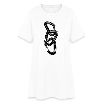 3 Karabiner – Klettern verbindet - Frauen T-Shirt-Kleid - Weiß - Vorne