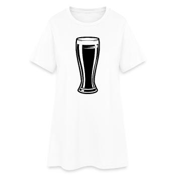 Verre de bière grand - Robe T-shirt Femme - blanc - Devant