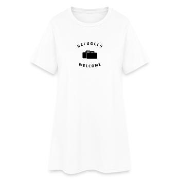 refugees welcome - Women’s T-Shirt Dress - white - Front