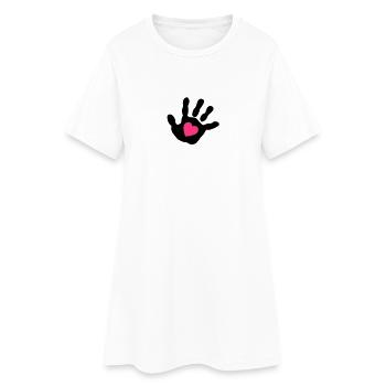 Bébé main - cœur - Robe T-shirt Femme - blanc - Devant