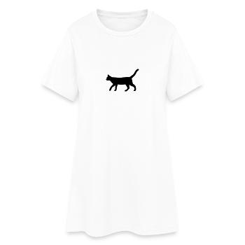 Chat sur l'exploration - Robe T-shirt Femme - blanc - Devant