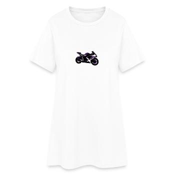 Motorrad - Rennmaschine - Racing - Frauen T-Shirt-Kleid - Weiß - Vorne
