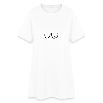 Busen - Frauen T-Shirt-Kleid - Weiß - Vorne