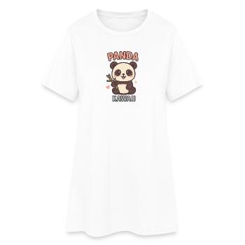 Panda Kawaii mit Bambus - Frauen T-Shirt-Kleid - Weiß - Vorne