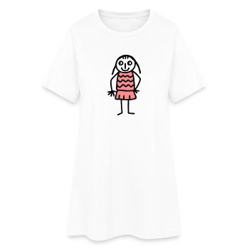 Girlpower - V2 - Frauen T-Shirt-Kleid - Weiß - Vorne