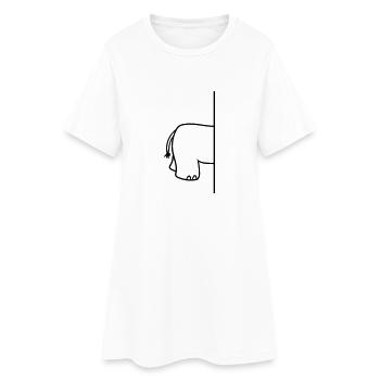 wand_halbes_getrennt_hinter_hinterteil_a - Frauen T-Shirt-Kleid - Weiß - Vorne