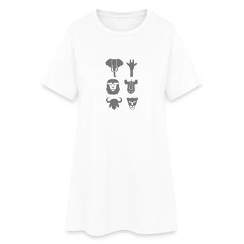 Afrika Wildnis Tiere - Frauen T-Shirt-Kleid - Weiß - Vorne