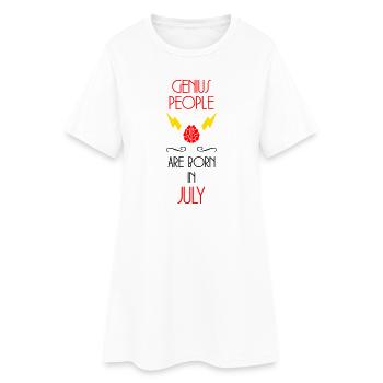 Génie né Juillet Cadeau Bébé - Robe T-shirt Femme - blanc - Devant