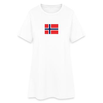 Norwegische Flaggenkreuz Design - Frauen T-Shirt-Kleid - Weiß - Vorne