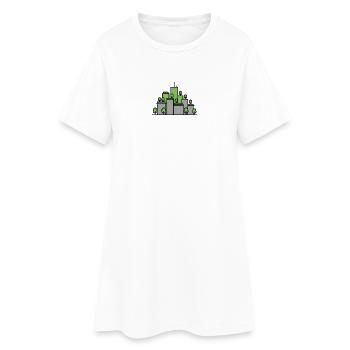 Vecteur de silhouette de ville verte - Robe T-shirt Femme - blanc - Devant