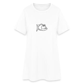 poissons drôles - Robe T-shirt Femme - blanc - Devant
