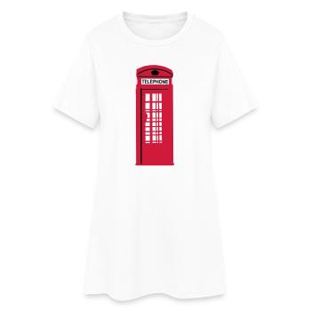 Phone Box London - Frauen T-Shirt-Kleid - Weiß - Vorne