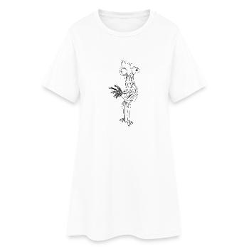 Huhn - Hahn - lustiger Gockel - Frauen T-Shirt-Kleid - Weiß - Vorne