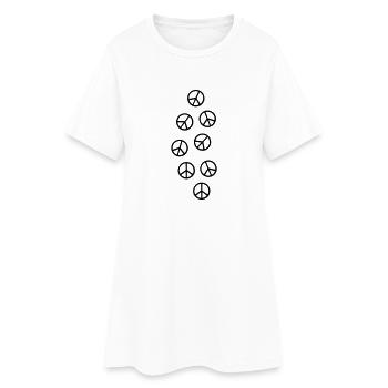 Peace - Frieden - Frauen T-Shirt-Kleid - Weiß - Vorne