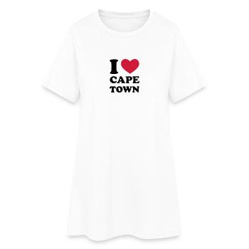 I Love Cape Town - Frauen T-Shirt-Kleid - Weiß - Vorne