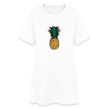 Ananas - Frauen T-Shirt-Kleid - Weiß - Vorne