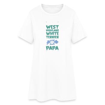 West Highland, White Terrier Chiens Papa - Robe T-shirt Femme - blanc - Devant