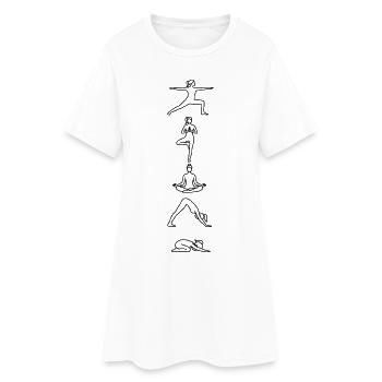 Yoga Flow - 5 postures minimalistes en art lineal - Robe T-shirt Femme - blanc - Devant