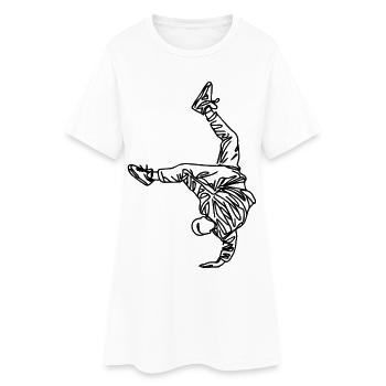 Breakdancer Drawing - Women’s T-Shirt Dress - white - Front