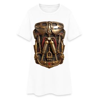 CYBORG-RÜSTUNG – Steam Punk'n'Roll - Frauen T-Shirt-Kleid - Weiß - Vorne