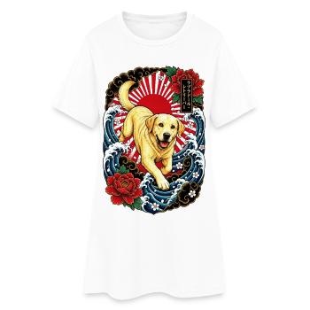 Labrador Retriever im Japan Tattoo Stil - Frauen T-Shirt-Kleid - Weiß - Vorne