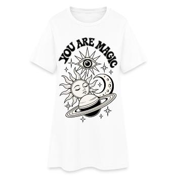 You Are Magic Celestial - Frauen T-Shirt-Kleid - Weiß - Vorne