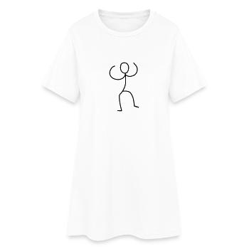 Strichmännchen beim Tanzen 2 - Frauen T-Shirt-Kleid - Weiß - Vorne