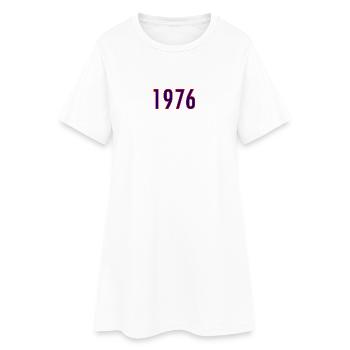 Jahreszahl 1976 Neonstil - Frauen T-Shirt-Kleid - Weiß - Vorne