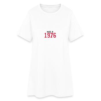 1976 - Frauen T-Shirt-Kleid - Weiß - Vorne