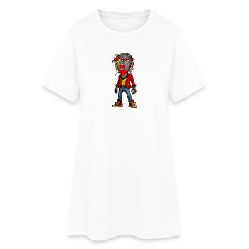 Figure vibrante de portrait de rue - Robe T-shirt Femme - blanc - Devant
