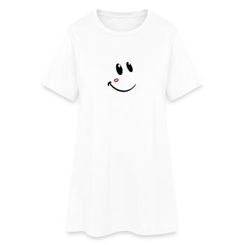 smiley kiss - Frauen T-Shirt-Kleid - Weiß - Vorne