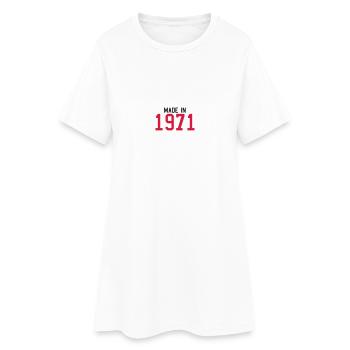 1971 - Frauen T-Shirt-Kleid - Weiß - Vorne