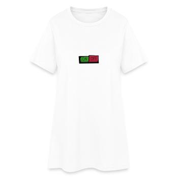 on und off button - Frauen T-Shirt-Kleid - Weiß - Vorne