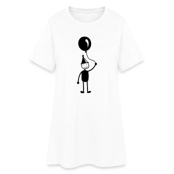 Ballon d’anniversaire - Robe T-shirt Femme - blanc - Devant