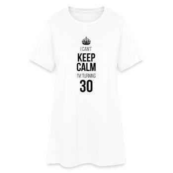 Je n’arrive pas à me calmer, j’ai 30 ans - Robe T-shirt Femme - blanc - Devant