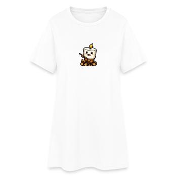 Cuddly marshmallow at the campfire - Women’s T-Shirt Dress - white - Front