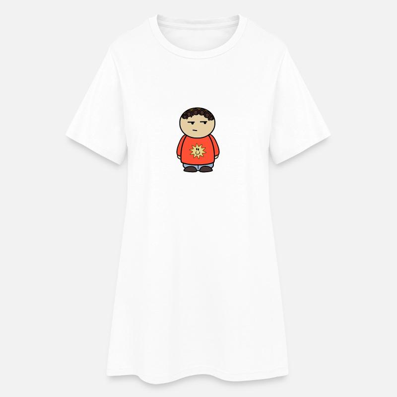 Verdächtigte Comic Figur - Geschenkidee - Frauen T-Shirt-Kleid - Weiß